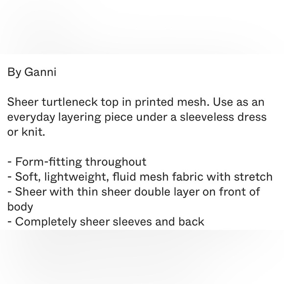 Ganni Turtleneck Printed Mesh Floral | Size 34 or US 2 - Picture 13 of 13